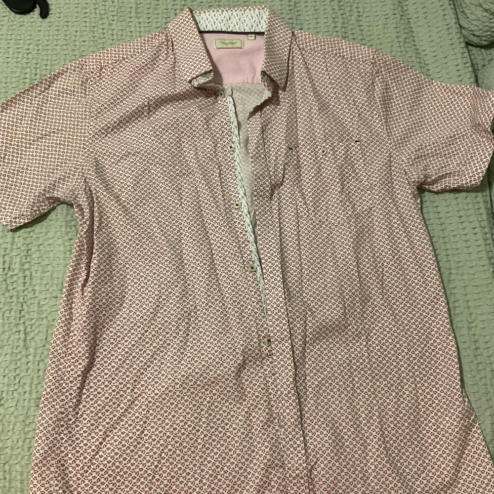 7 Diamonds Pink and White Patterned Button Down Shirt